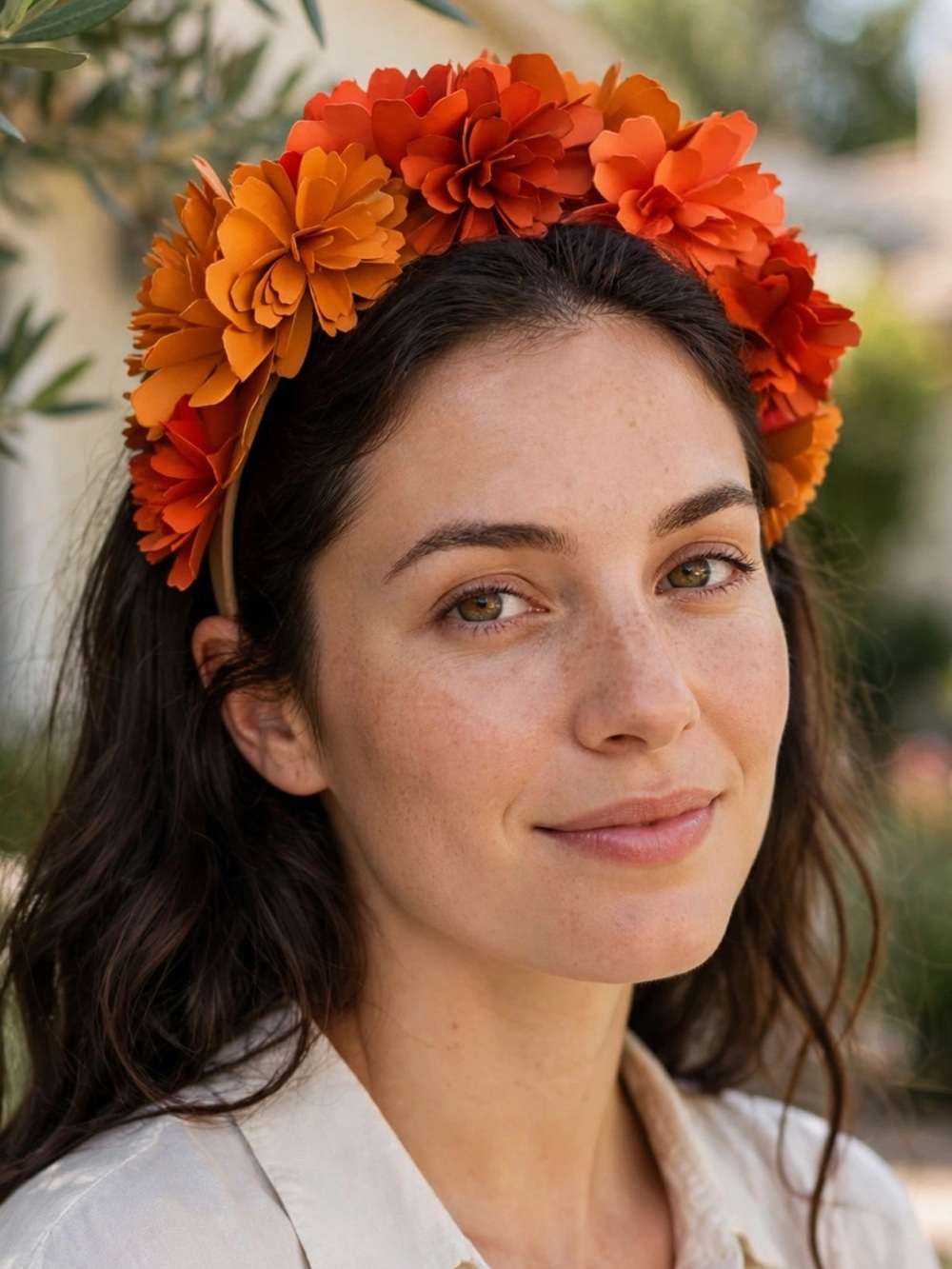 Orange Floral Statement Headband - dia de los muertos 🧡🌻